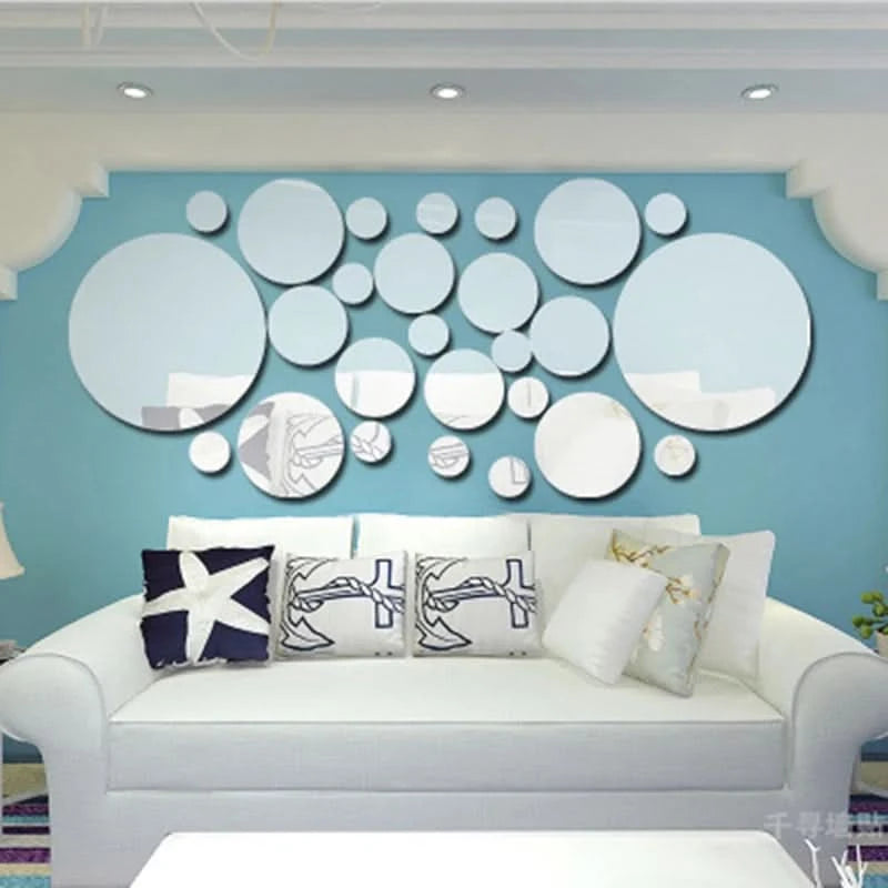 26-piece mirror decal set for home decoration