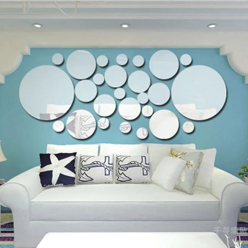 26-piece mirror decal set for home decoration