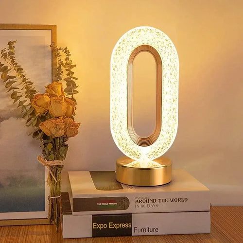 Elegant 3D crystal moon lamp with soft LED glow