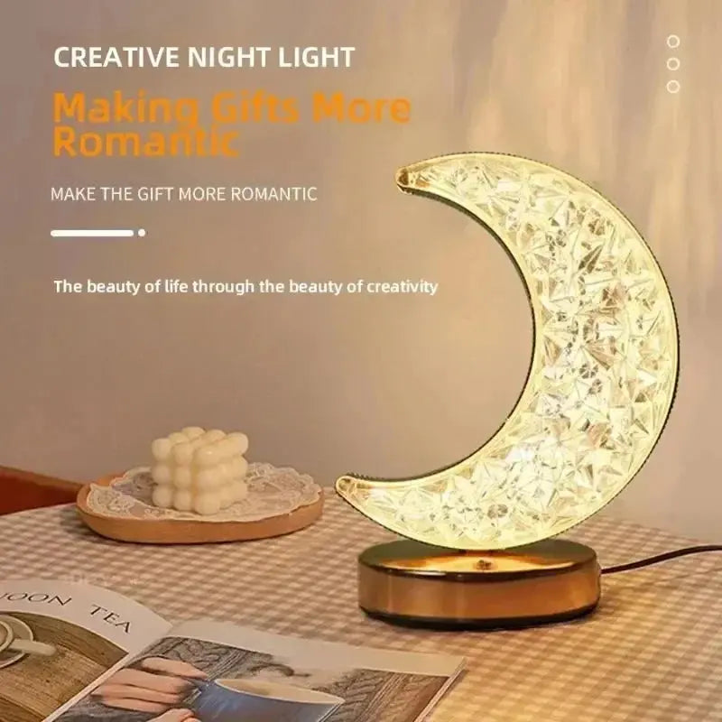 USB-powered touch lamp shaped like the moon