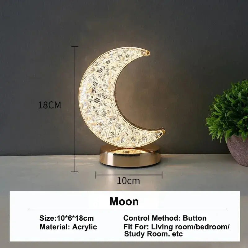 Unique 3D crystal lamp resembling the moon