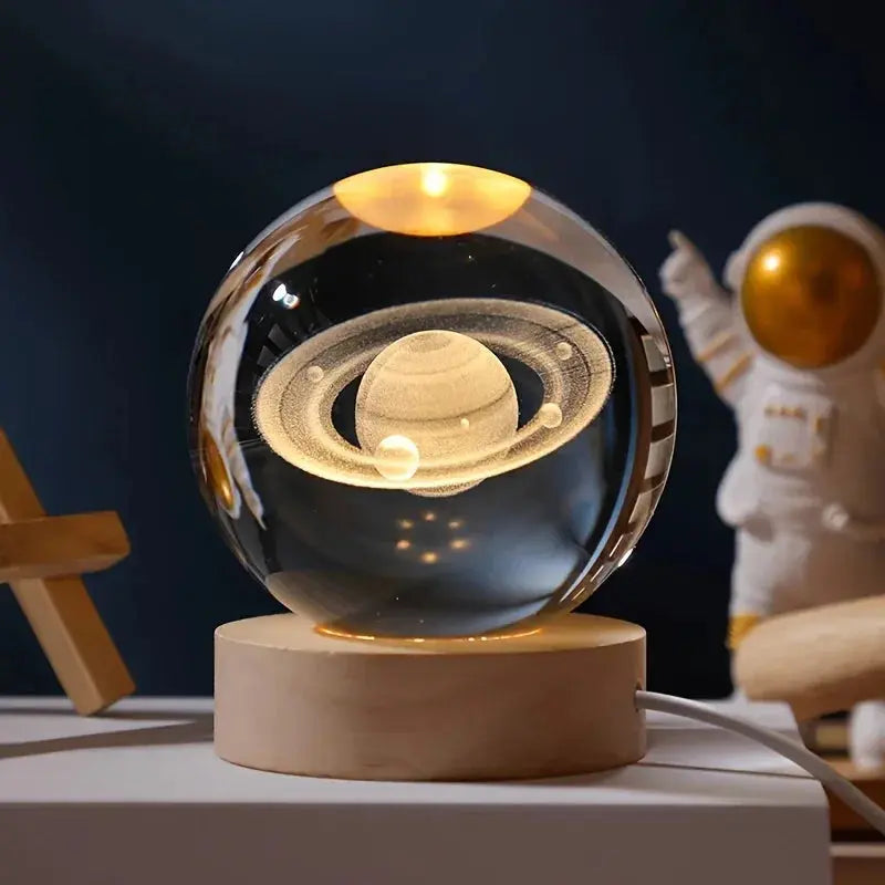 Unique home décor lamp with cosmic design and ambient lighting