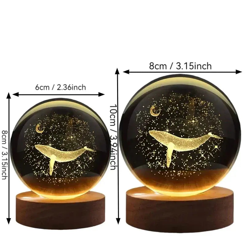 Elegant LED glass orb light with celestial 