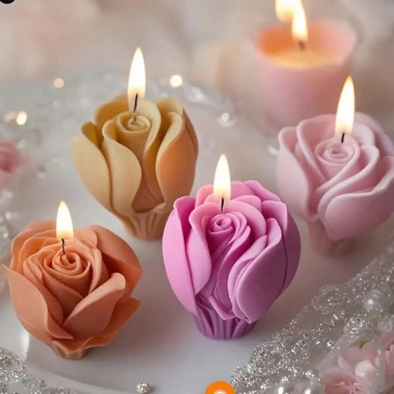 Realistic 3D rose mould made of silicone for making Valentine’s Day soap, candles or wax melts.