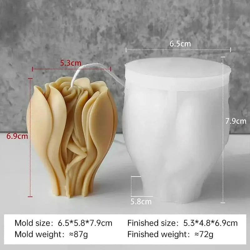 Reusable silicone mould with rose design for creating handmade floral-themed products.