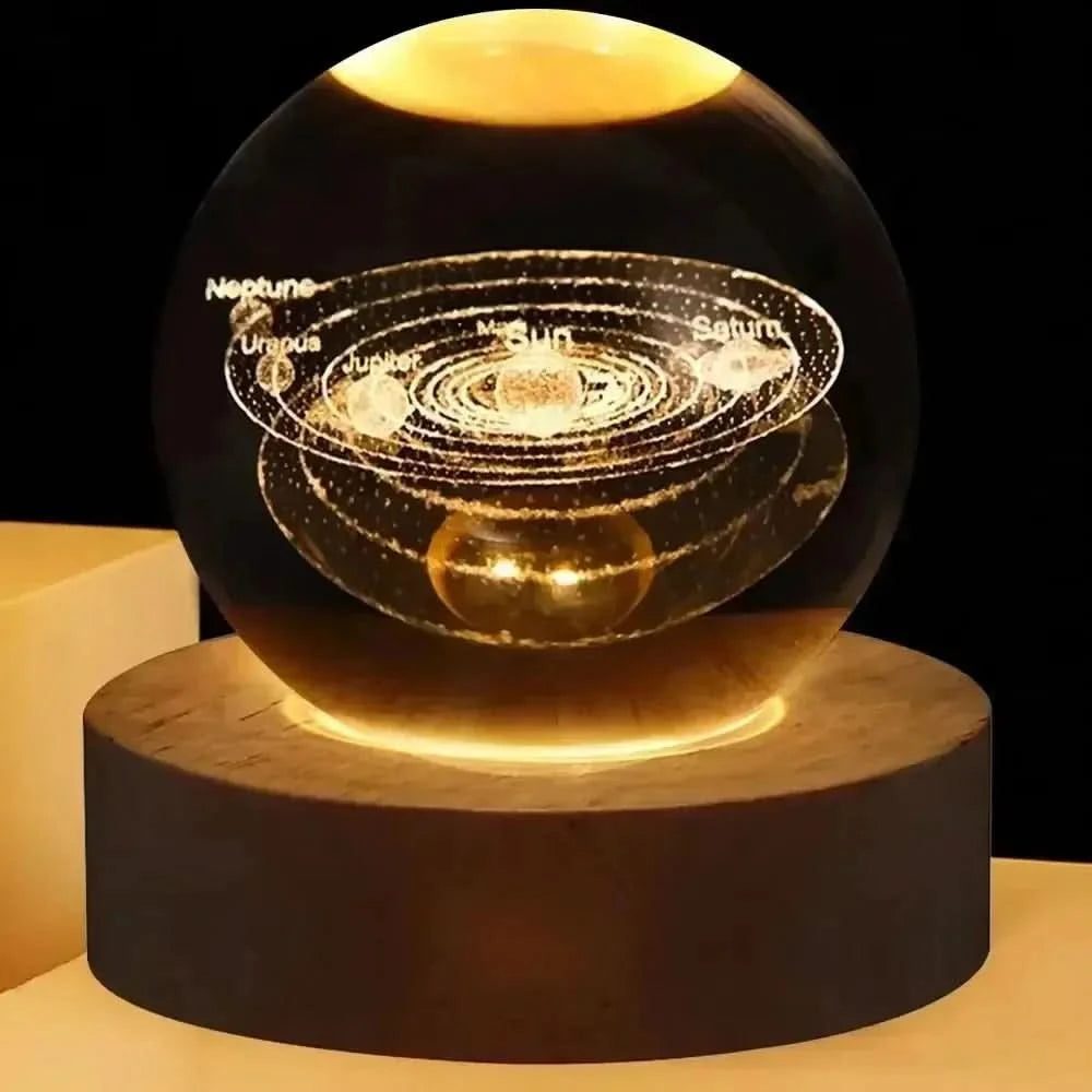 3D Galaxy Crystal Ball Night Light – LED Bedside Lamp with Planet Design arthaya