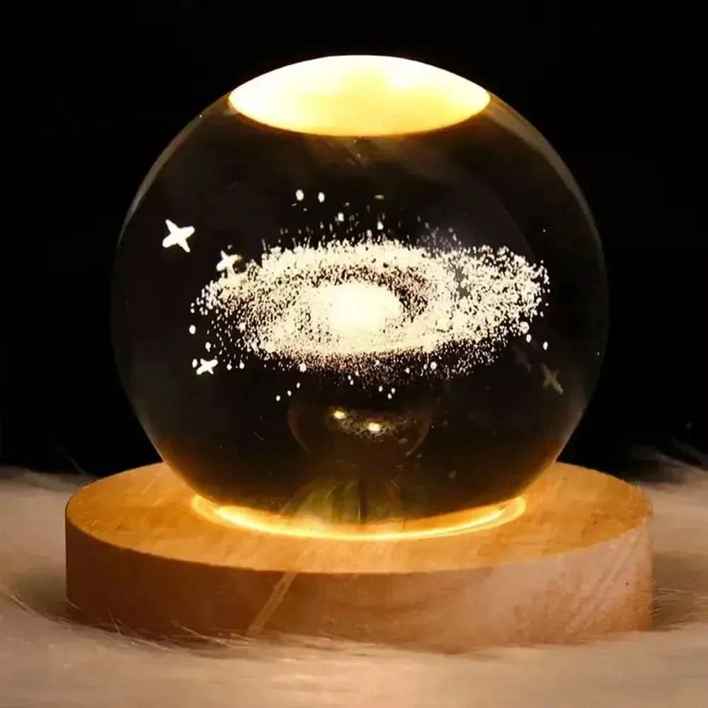 3D Galaxy Crystal Ball Night Light – LED Bedside Lamp with Planet Design arthaya