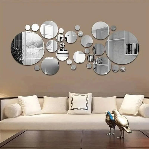 3D acrylic round mirror stickers for DIY wall décor