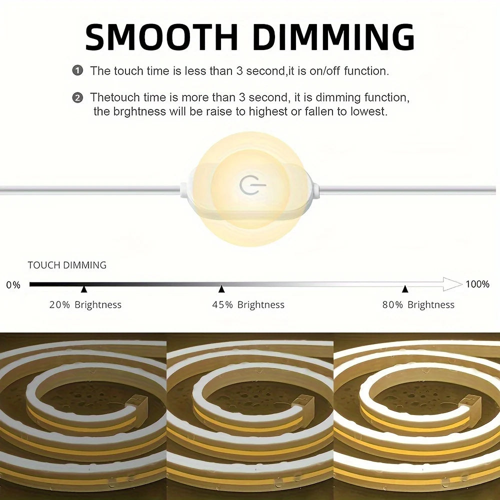 5V DC LED strip light with soft glow