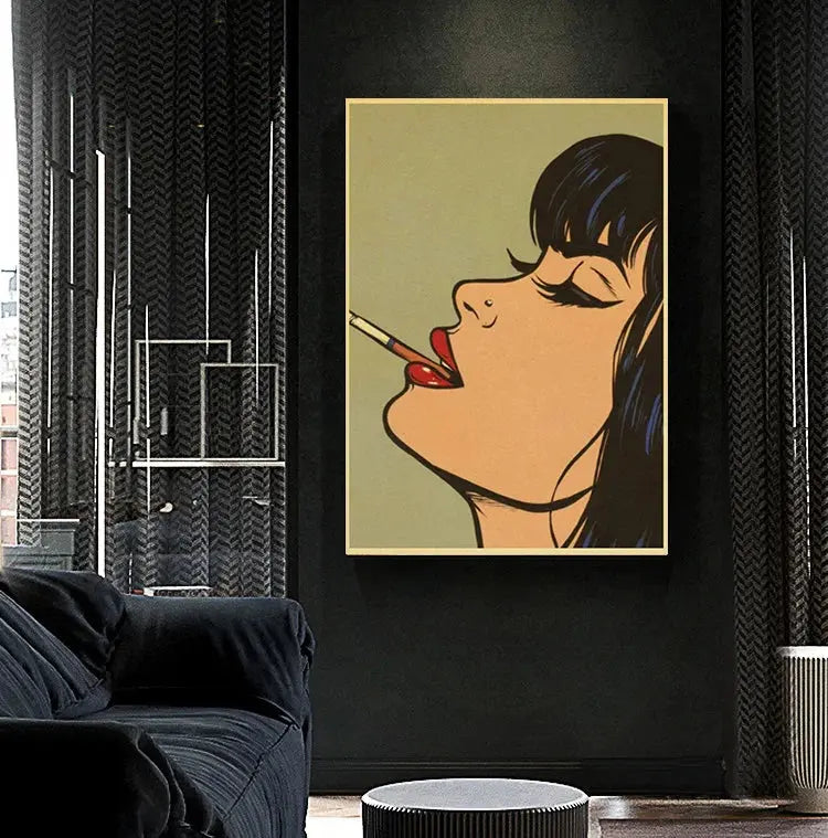 Stylish anime print of girl sticking tongue out with attitude