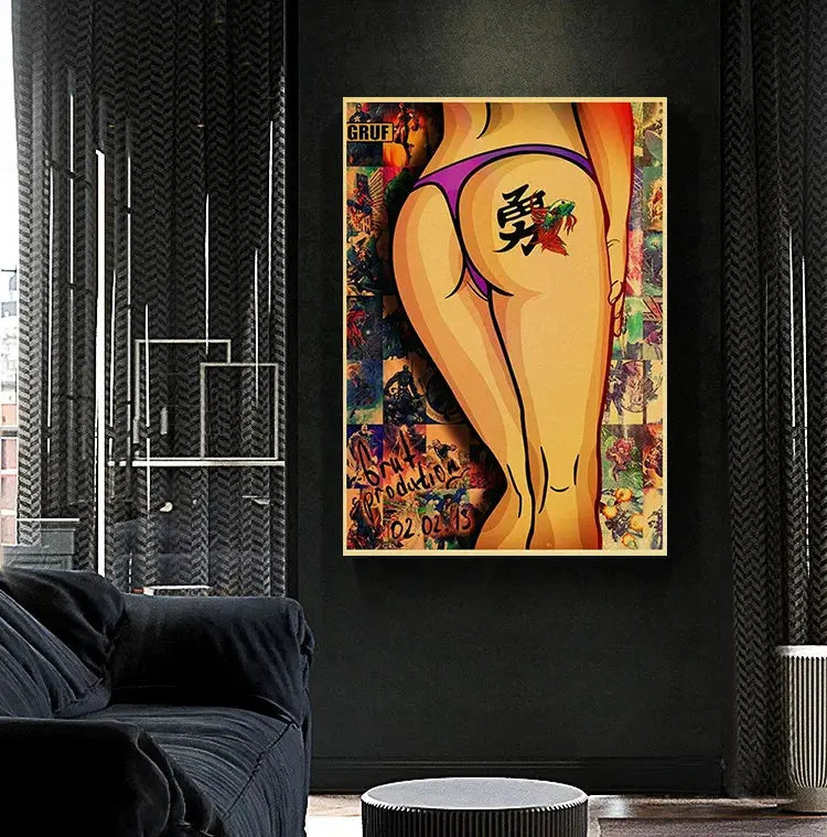 Street-style inspired anime artwork for bedroom or dorm