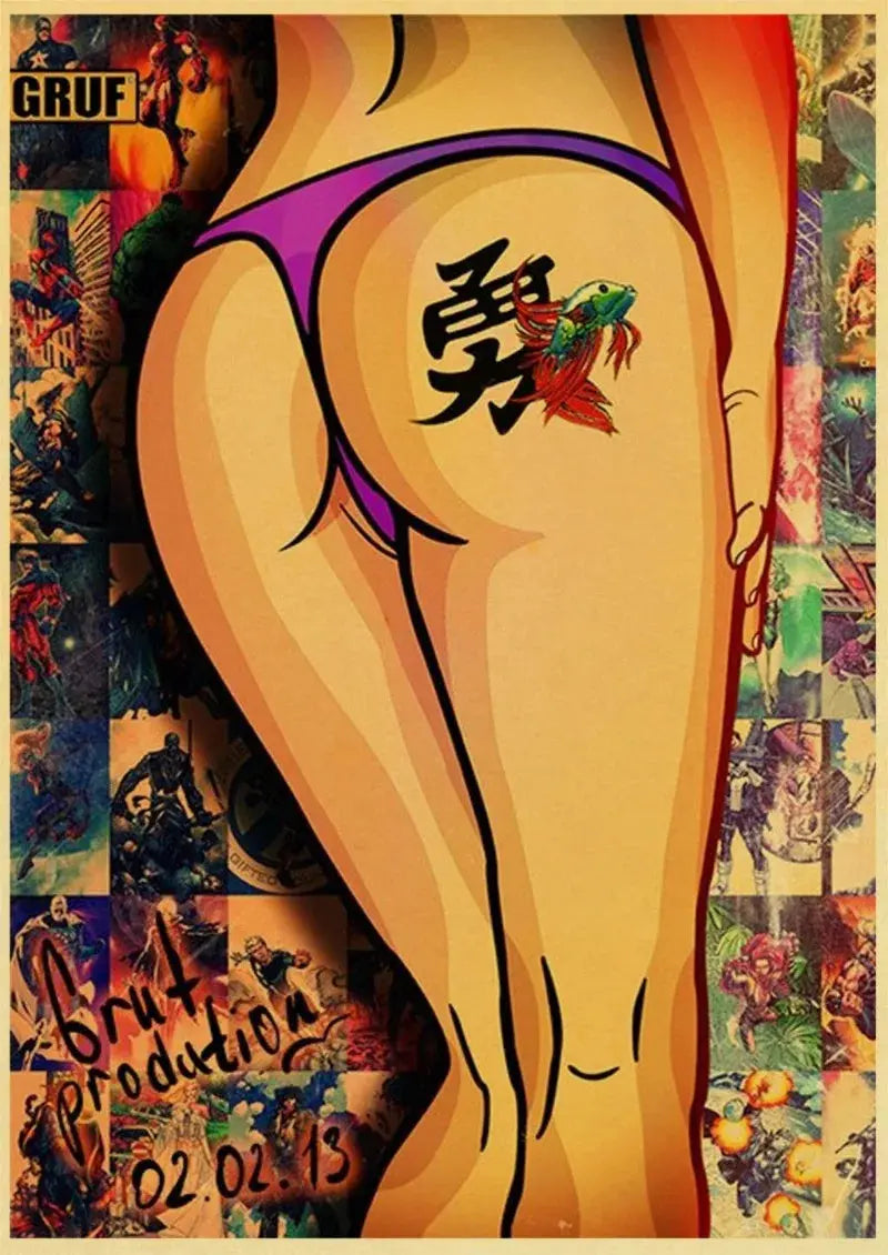 Manga-inspired female art print for edgy room decor