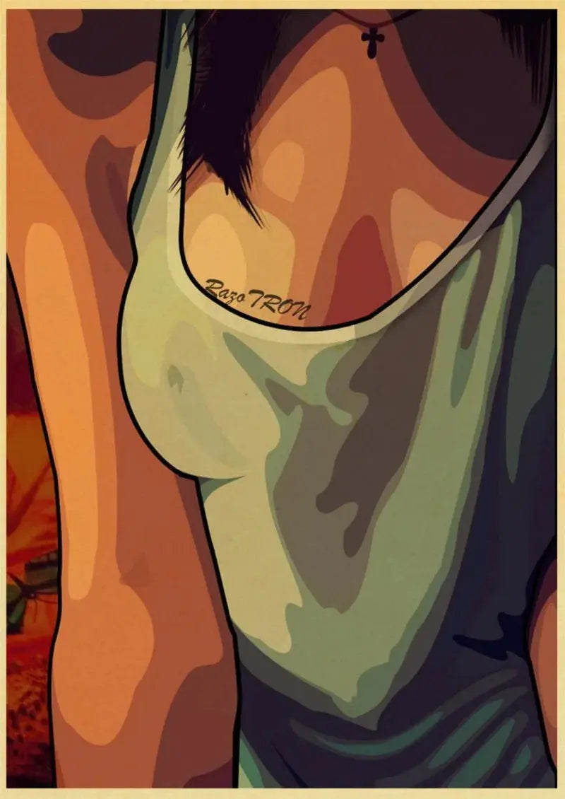 Striking anime wall art featuring cool girl with urban vibe