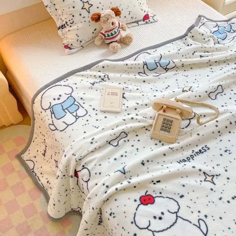 Cute capybara-printed throw for cuddling up on the sofa or bed during chilly weather.