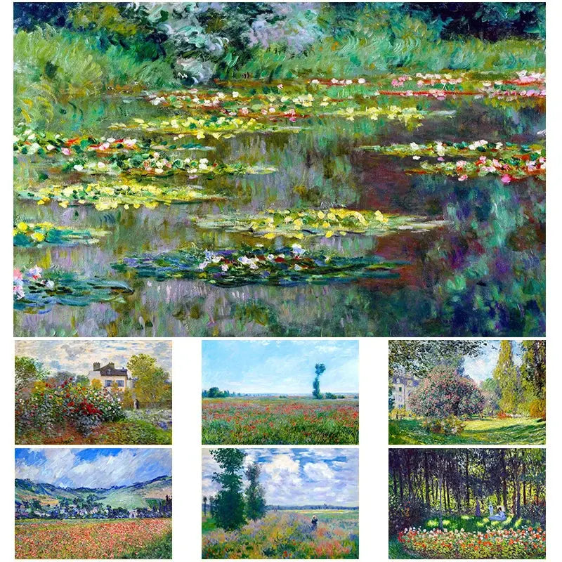 Abstract canvas print inspired by Monet’s Waterlilies

