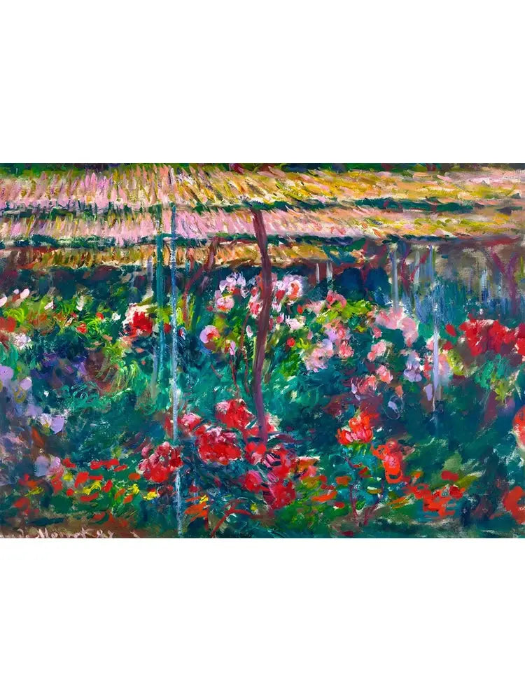 Wall print of waterlily garden in impressionist style