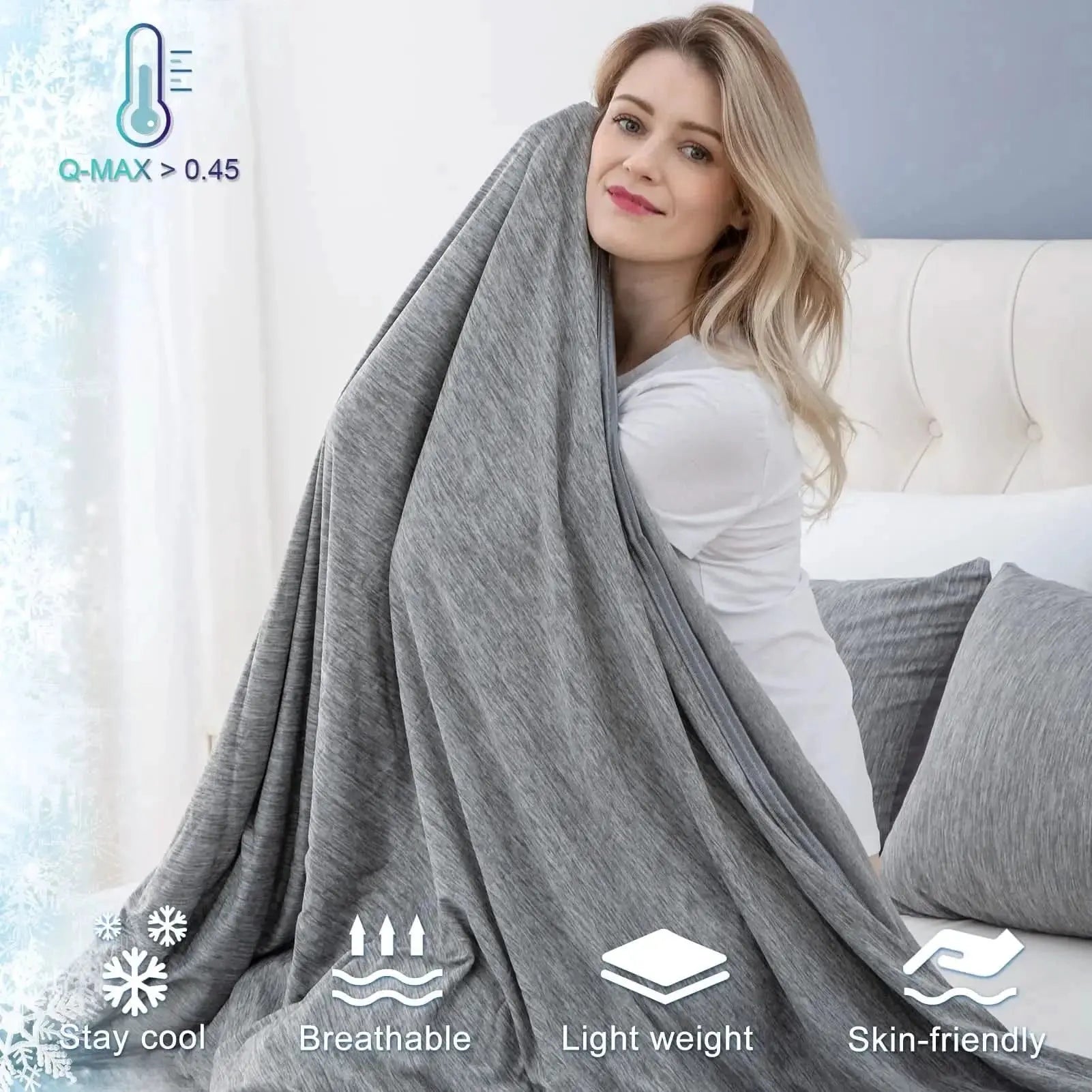 Stay cool all night with this lightweight quilt designed for breathable comfort.