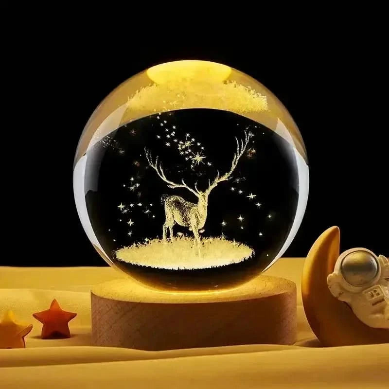 3D Galaxy Crystal Ball Night Light – LED Bedside Lamp with Planet Design arthaya