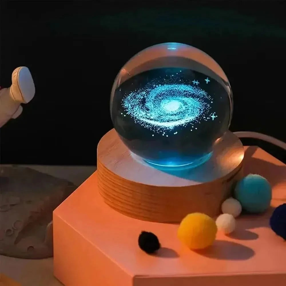 3D Galaxy Crystal Ball Night Light – LED Bedside Lamp with Planet Design arthaya