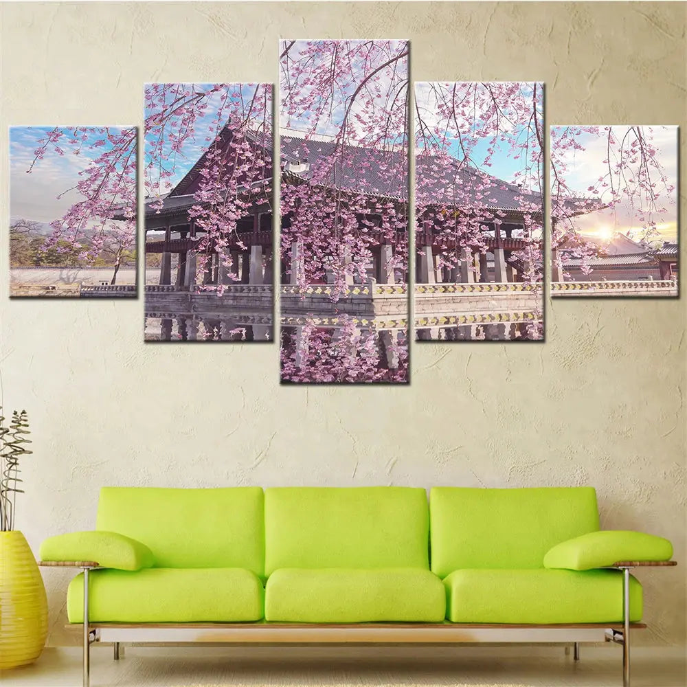 5-piece canvas art set of Gyeongbokgung Palace in Seoul