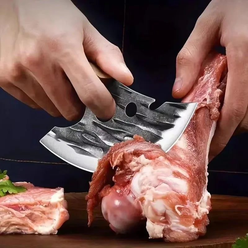 Handcrafted boning knife with a curved blade and ergonomic handle

