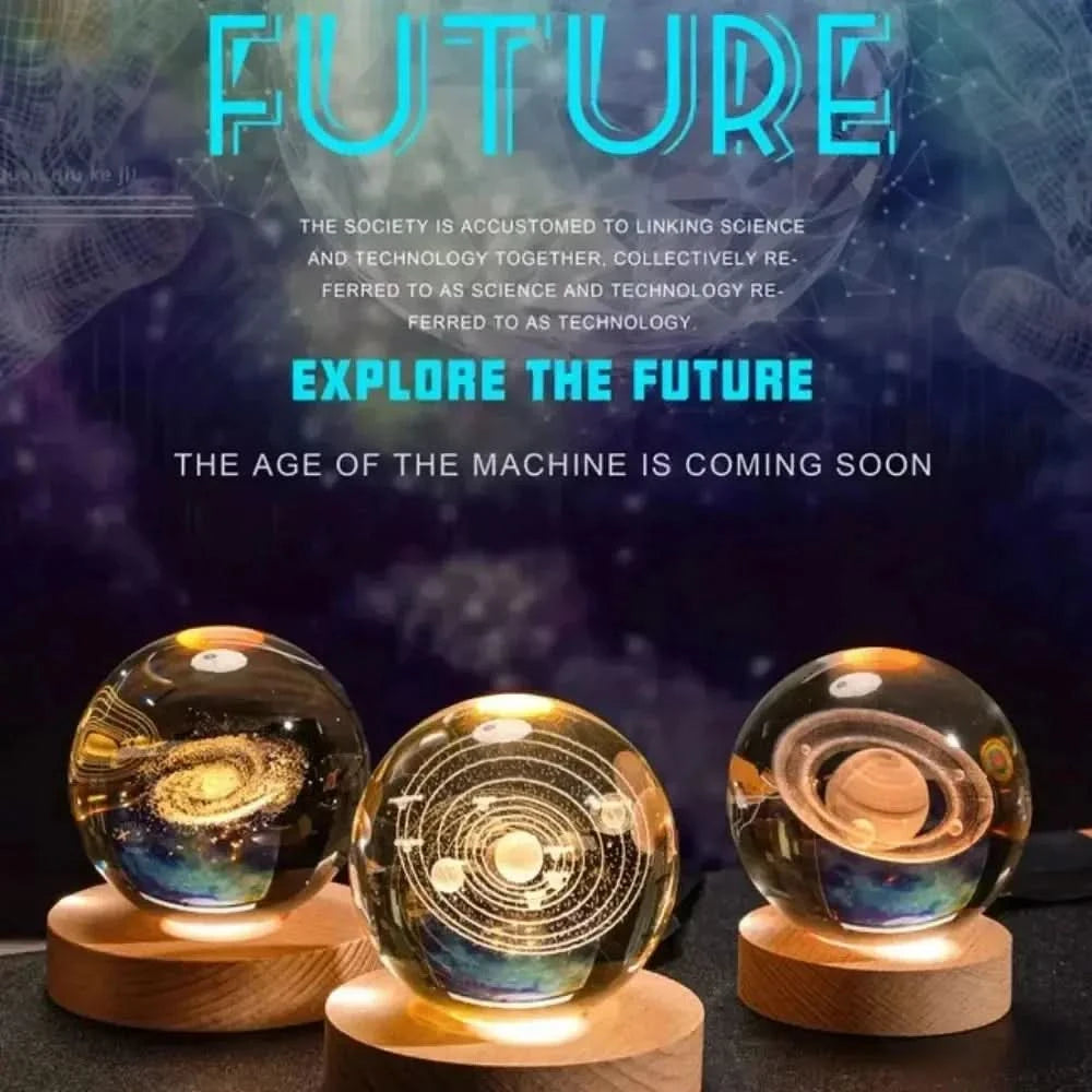 3D Galaxy Crystal Ball Night Light – LED Bedside Lamp with Planet Design arthaya
