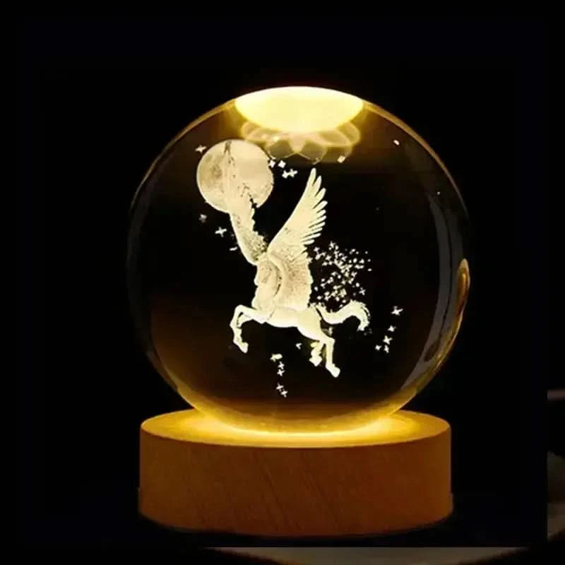3D Galaxy Crystal Ball Night Light – LED Bedside Lamp with Planet Design arthaya