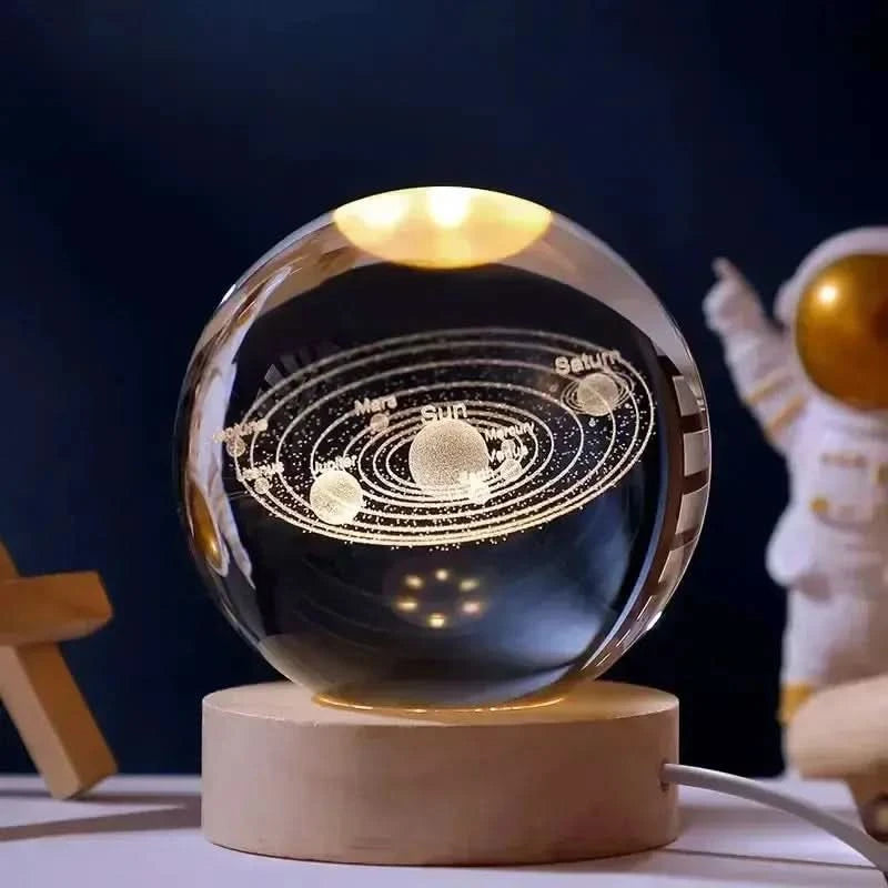 3D Galaxy Crystal Ball Night Light – LED Bedside Lamp with Planet Design arthaya