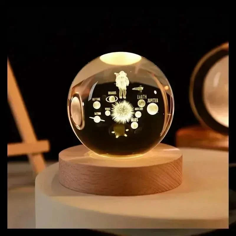 3D Galaxy Crystal Ball Night Light – LED Bedside Lamp with Planet Design arthaya