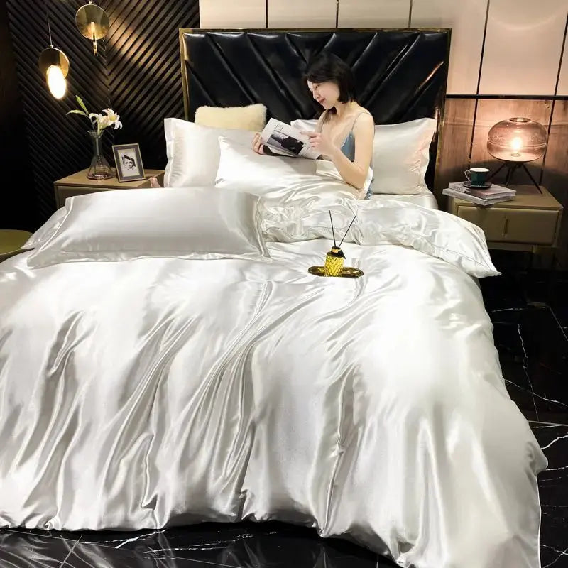 Soft rayon bedsheet set for king and double beds