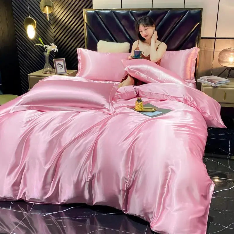 Lightweight and silky bedding set with satin finish