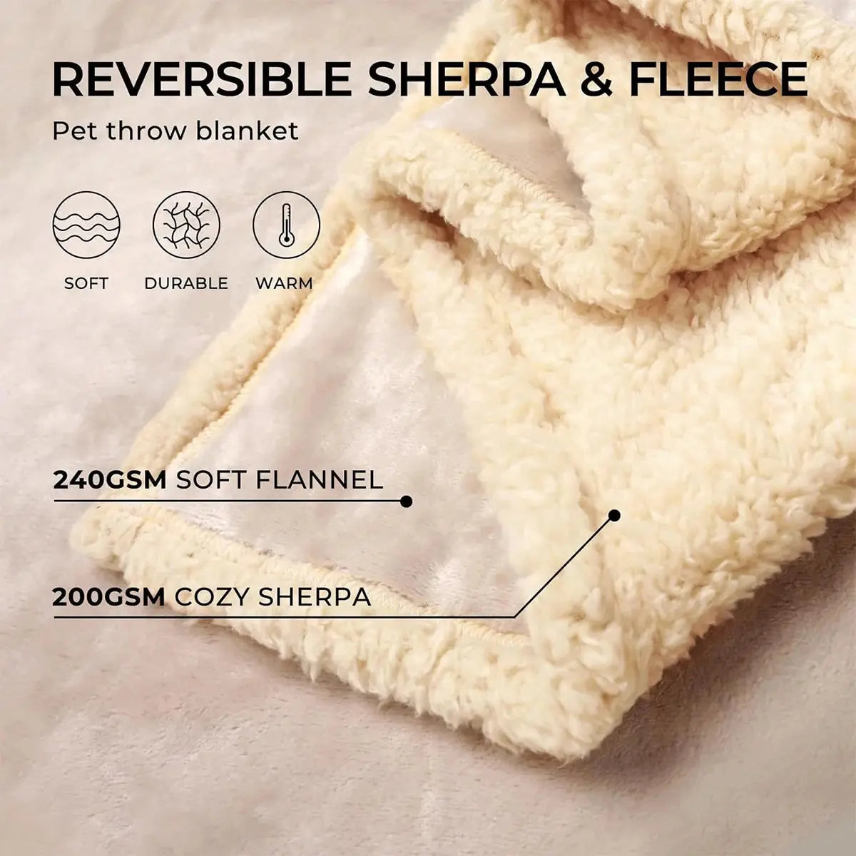 Soft microfibre blanket with waterproof layer

