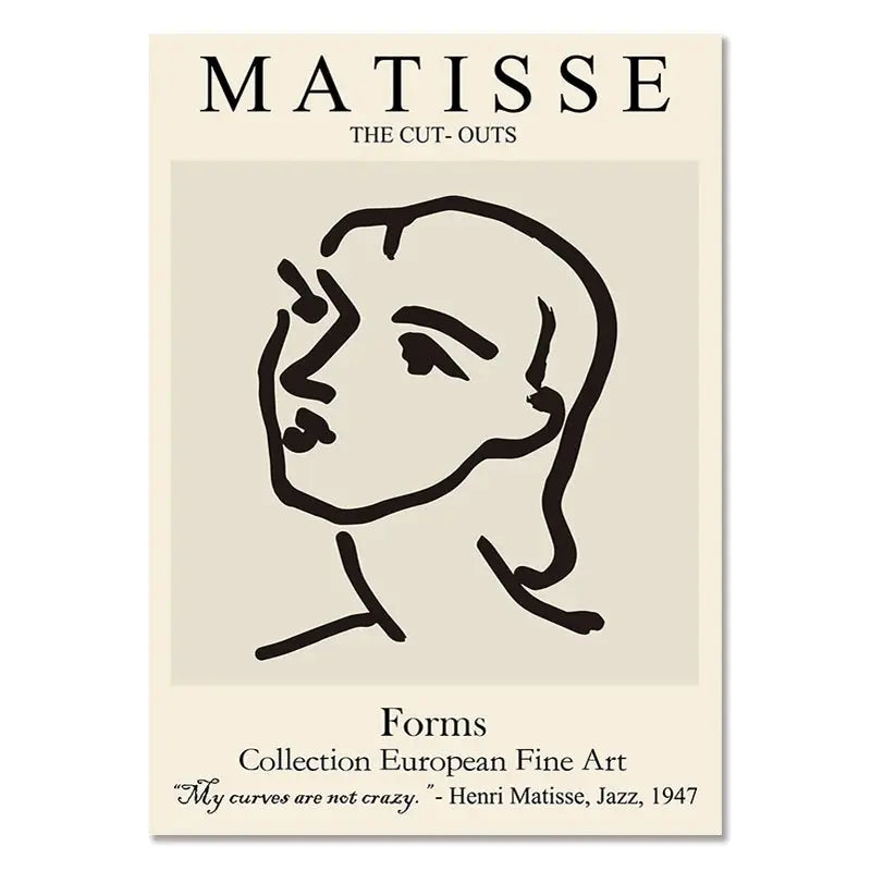 Chic modern art print featuring Matisse-like aesthetics