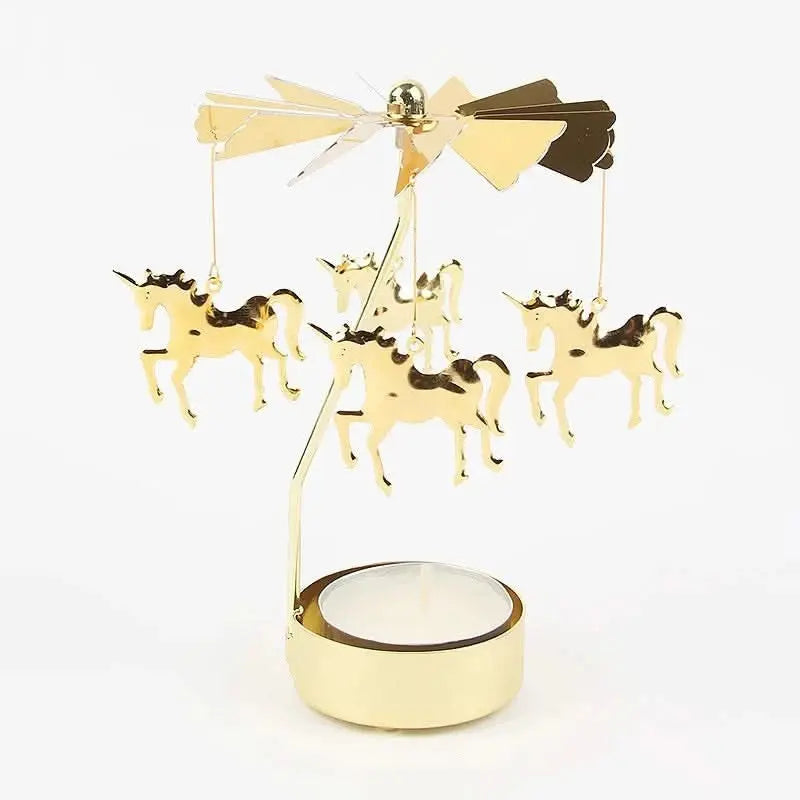 Charming tealight holder that spins gently, adding motion and light to your festive settings.