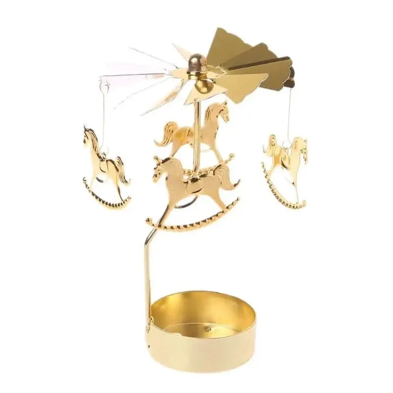 Rotating candle stand inspired by Nordic winter aesthetics, perfect for Christmas and home style.