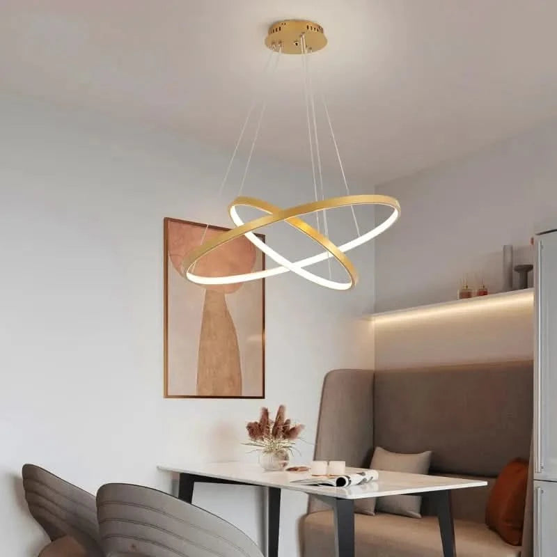 Modern LED Ring Chandelier – Minimalist Pendant Ceiling Light for Dining Room, Bedroom & Living Spaces ARTHAYA