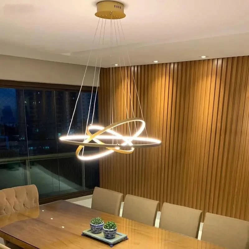 Modern LED Ring Chandelier – Minimalist Pendant Ceiling Light for Dining Room, Bedroom & Living Spaces ARTHAYA