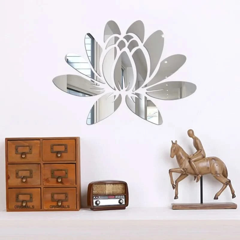 3D acrylic lotus flower wall decal for peaceful 