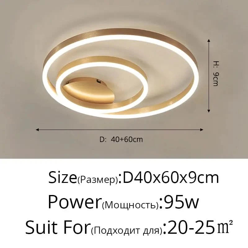 Nordic Creative Round Ring Chandelier – Golden Coffee Lustre Ceiling Light for Bedroom & Living Room ARTHAYA