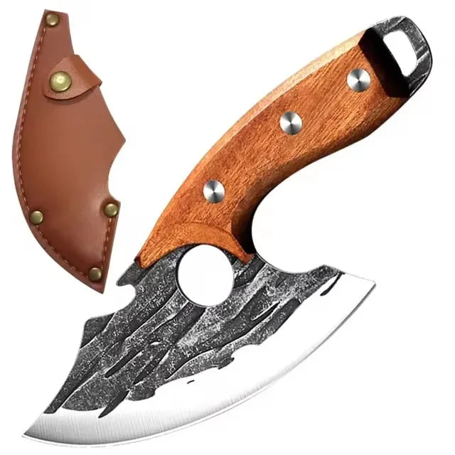 Artisan meat cleaver for professional kitchen or BBQ use

