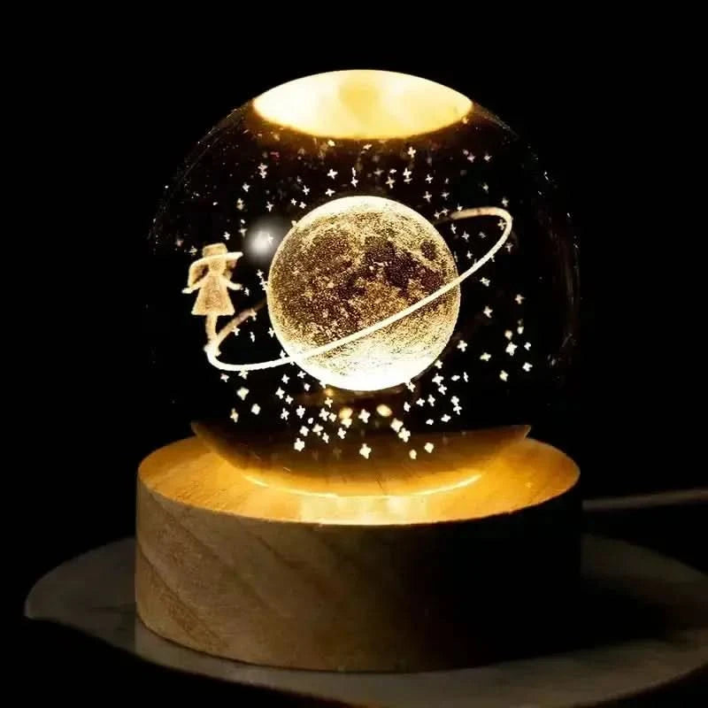 3D Galaxy Crystal Ball Night Light – LED Bedside Lamp with Planet Design arthaya