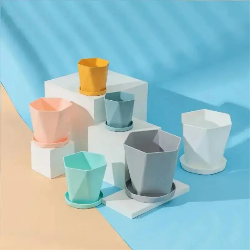Modern plastic flowerpot for succulents