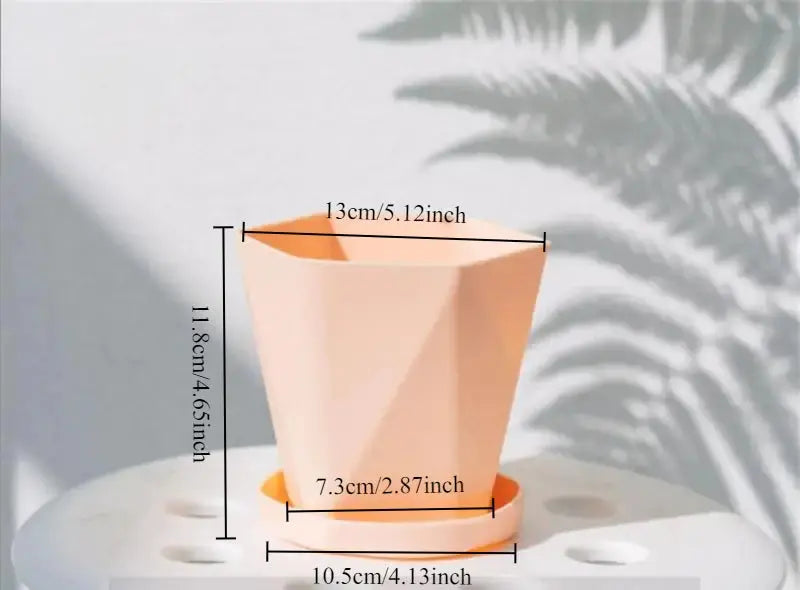 Decorative mini plant pot with matching tray