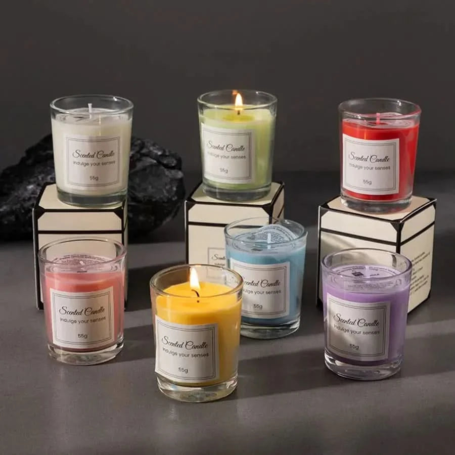 Premium Aromatherapy Candle Gift Box – Handmade Glass Soy Wax Candle, Smokeless and Elegant arthaya