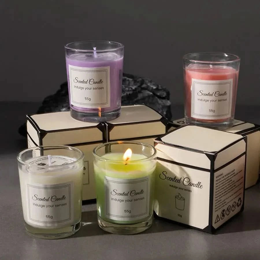 Premium Aromatherapy Candle Gift Box – Handmade Glass Soy Wax Candle, Smokeless and Elegant arthaya