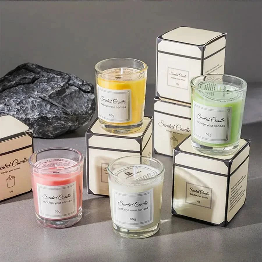 Premium Aromatherapy Candle Gift Box – Handmade Glass Soy Wax Candle, Smokeless and Elegant arthaya