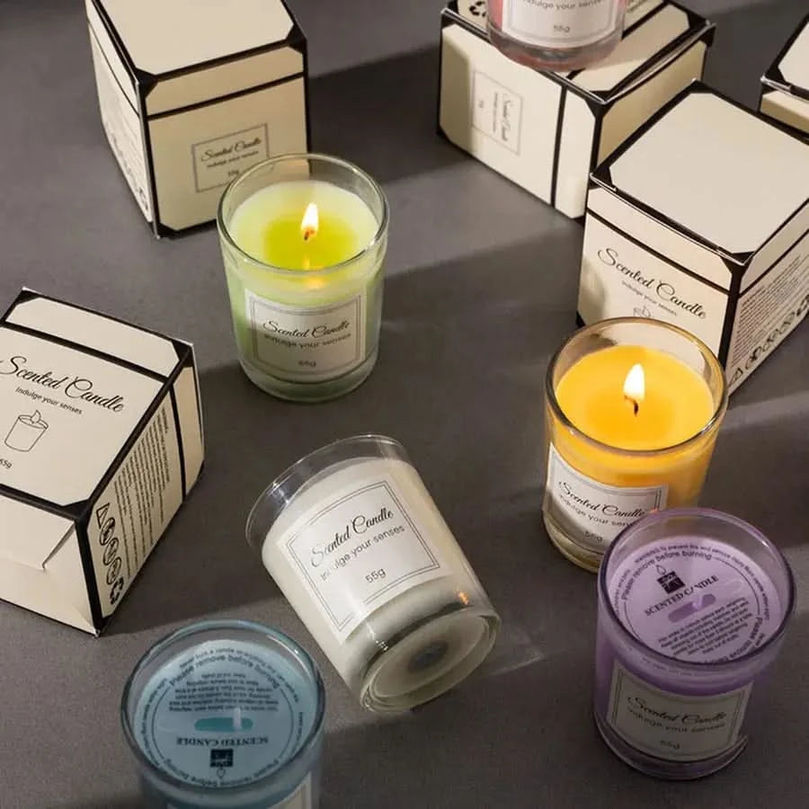 Premium Aromatherapy Candle Gift Box – Handmade Glass Soy Wax Candle, Smokeless and Elegant arthaya