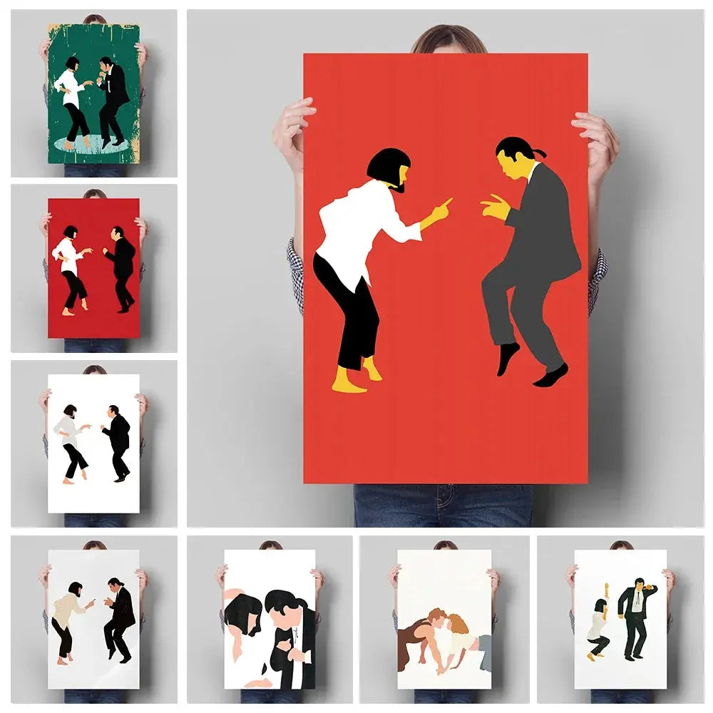 Pulp Fiction, Dirty Dancing and Grease themed wall art