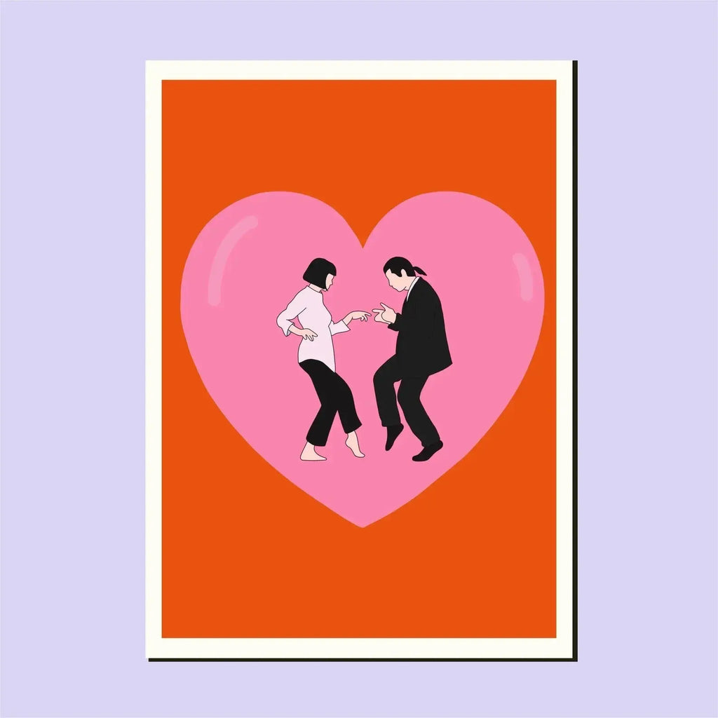 Retro canvas featuring Mia Wallace and classic dance scenes

