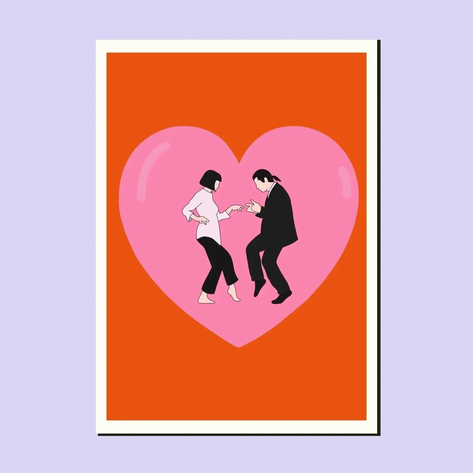 Retro canvas featuring Mia Wallace and classic dance scenes

